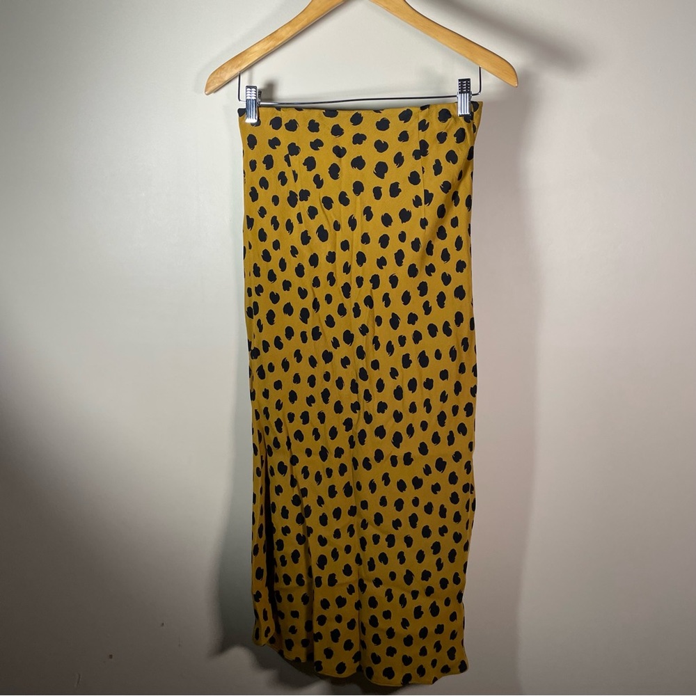 Madewell Brown Midi Skirt with Black Spot Print - Picture 9 of 10